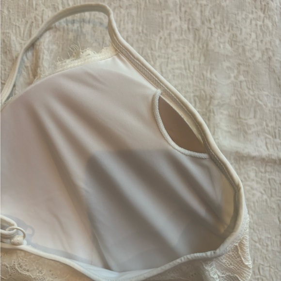 Klassy Network Corset Bodysuit white lace plus size braless bodysuit - Picture 5 of 5